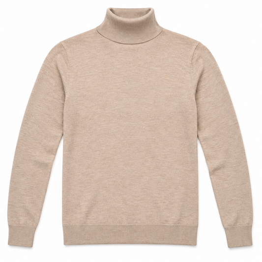 Luxe Fine Gauge Turtleneck  - British Tan