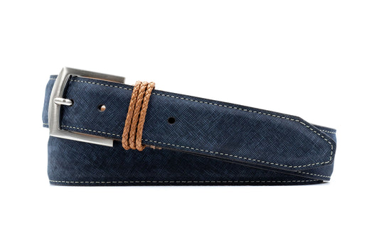 Bermuda Braid Denim Nubuck Leather Belt