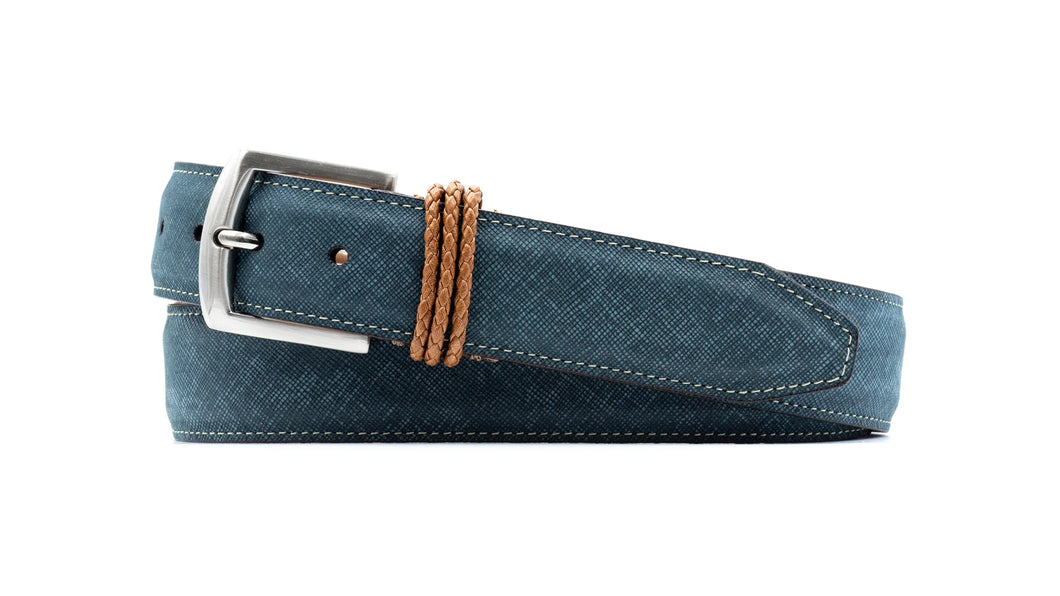 Bermuda Braid Denim Nubuck Leather Belt