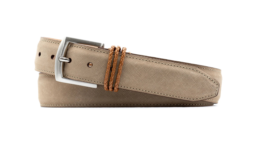 Bermuda Braid Denim Nubuck Leather Belt