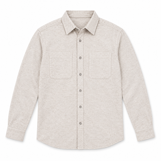 Men's Overshirt - Ivory/Grey Multi