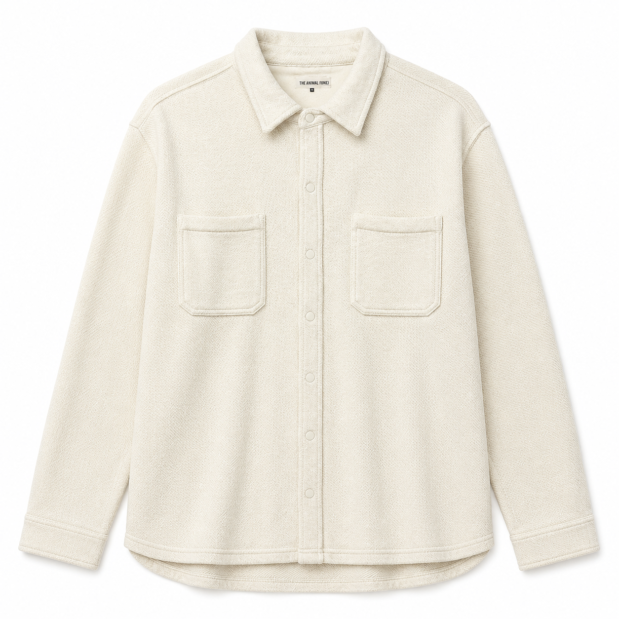 Looped Terry Button Up - Ecru