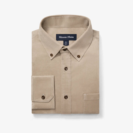 Jackson Corduroy Shirt - Khaki Solid