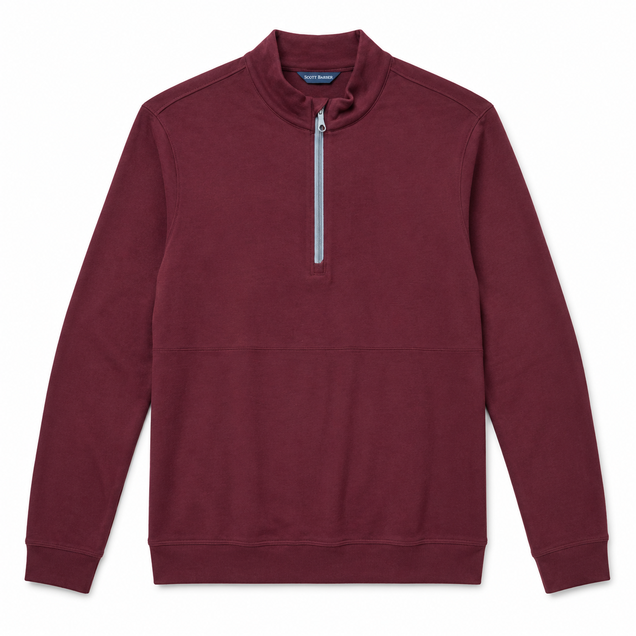Stretch Fleece Quarter Zip Mock - Burgundy