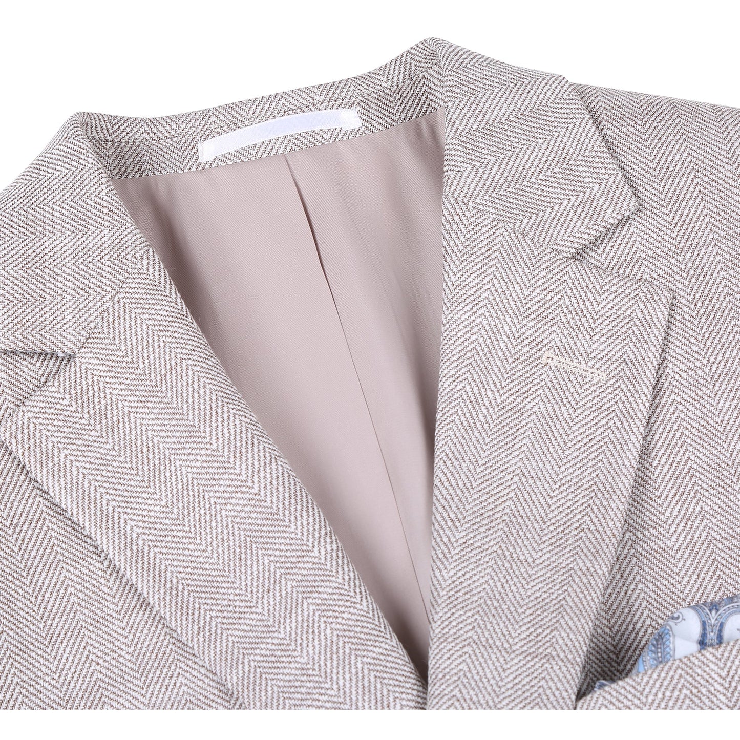 Beige Herringbone Sport Coat