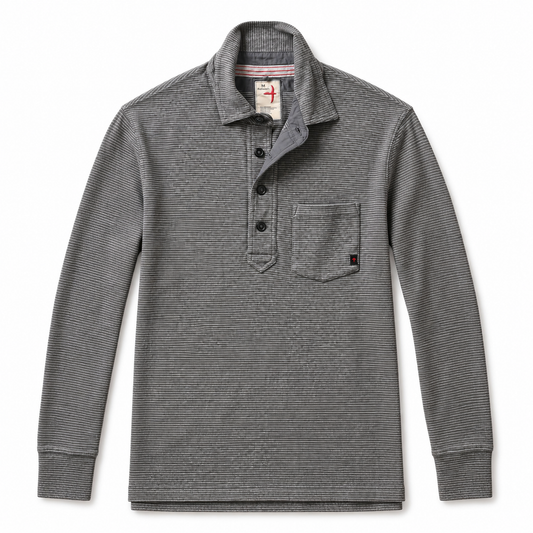 Mariner Polo - Charcoal Stripe