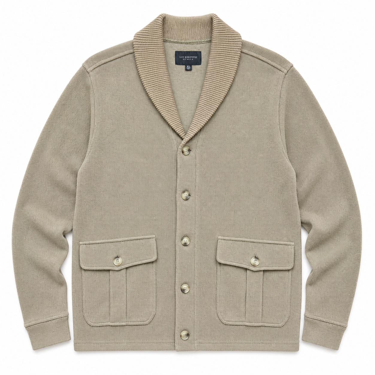 Shawl Collar Cardigan - Taupe