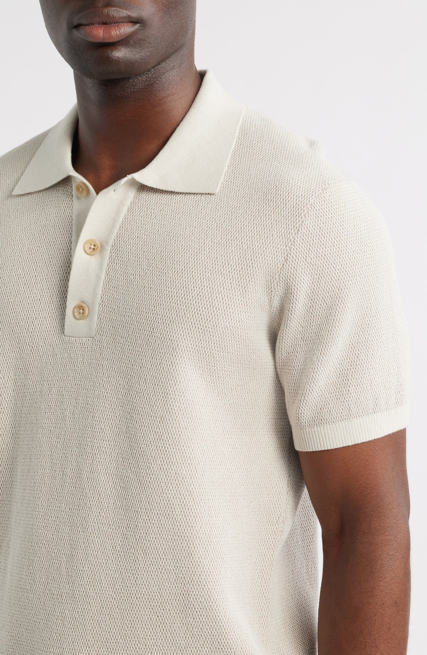 Ronric SS Sweater Polo - Sand