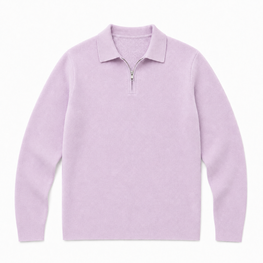 Heritage Quarter Zip Sweater - Lavender Haze