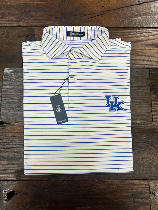 UK Stripe Performance Polo - Marine White