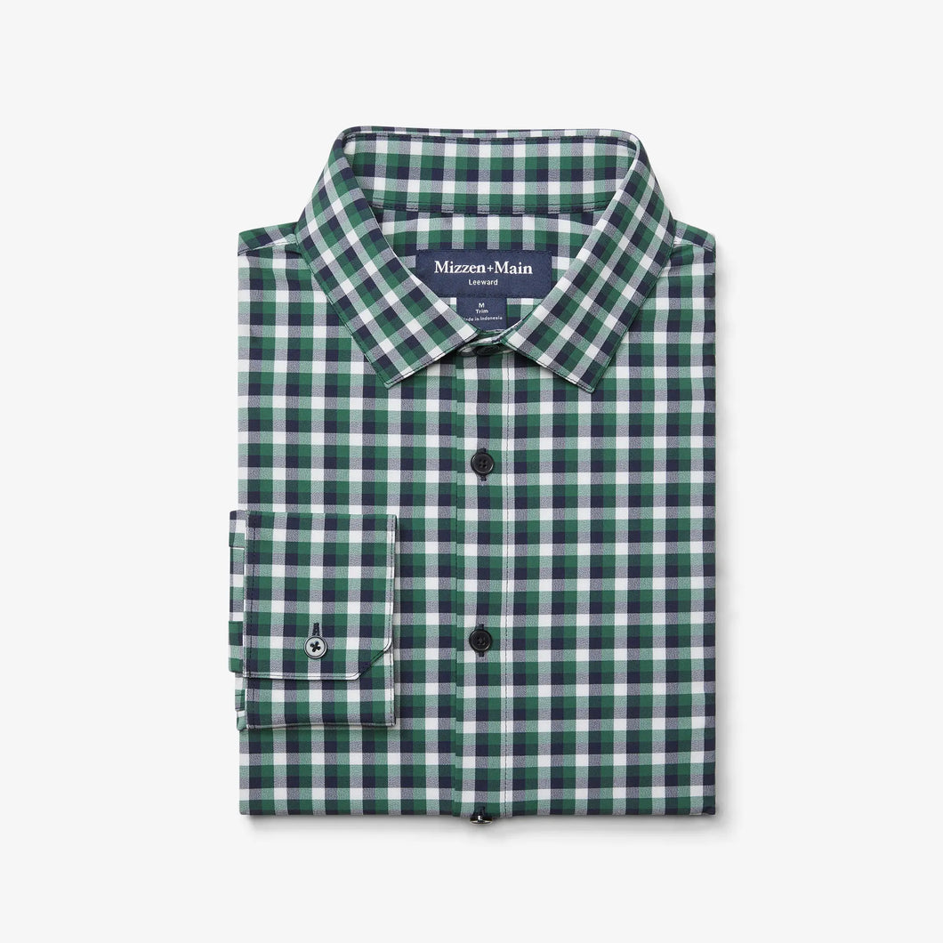 Leeward  Dress Shirt - Hunter Green Dylan Plaid