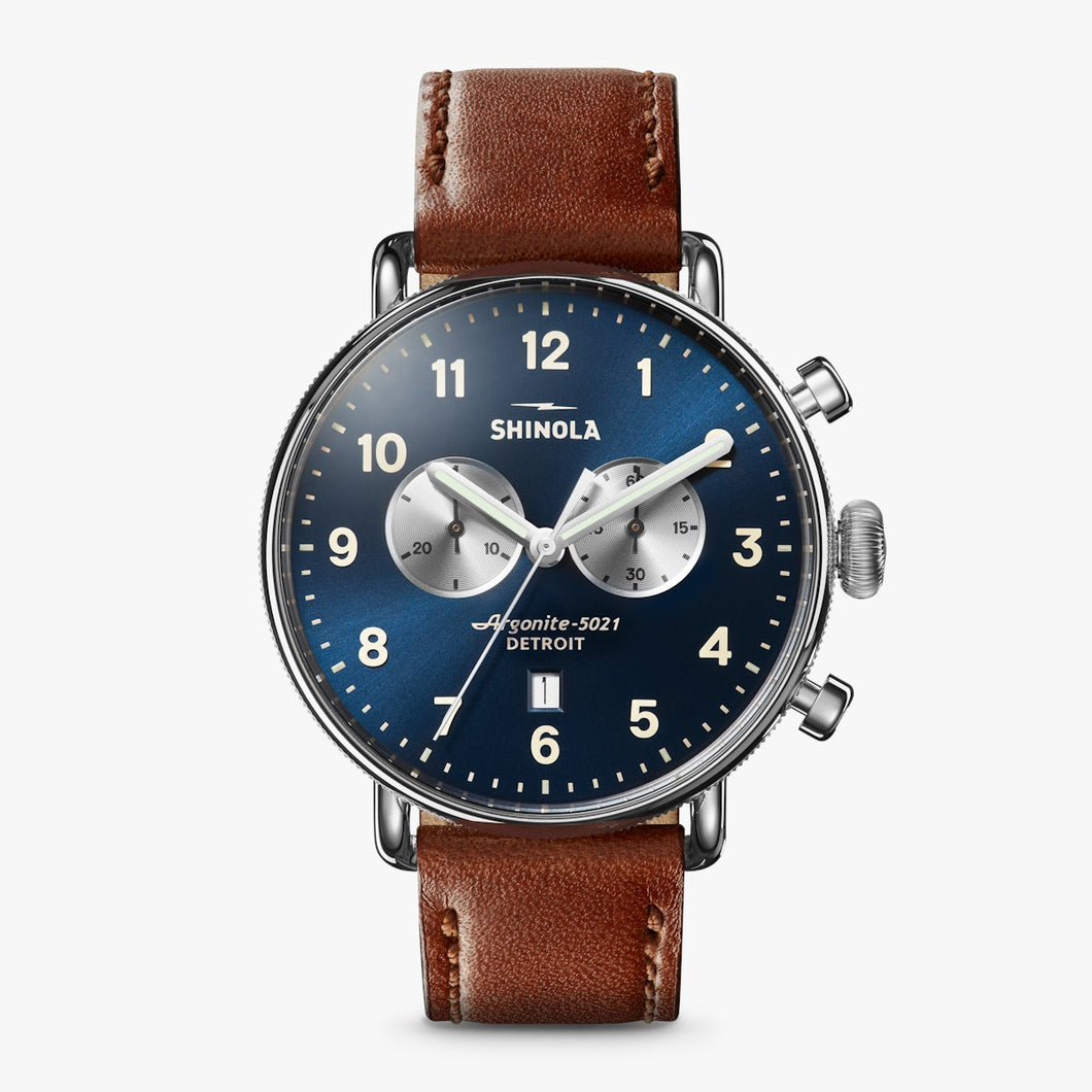 The Canfield 43mm Chrono - Dark Cognac