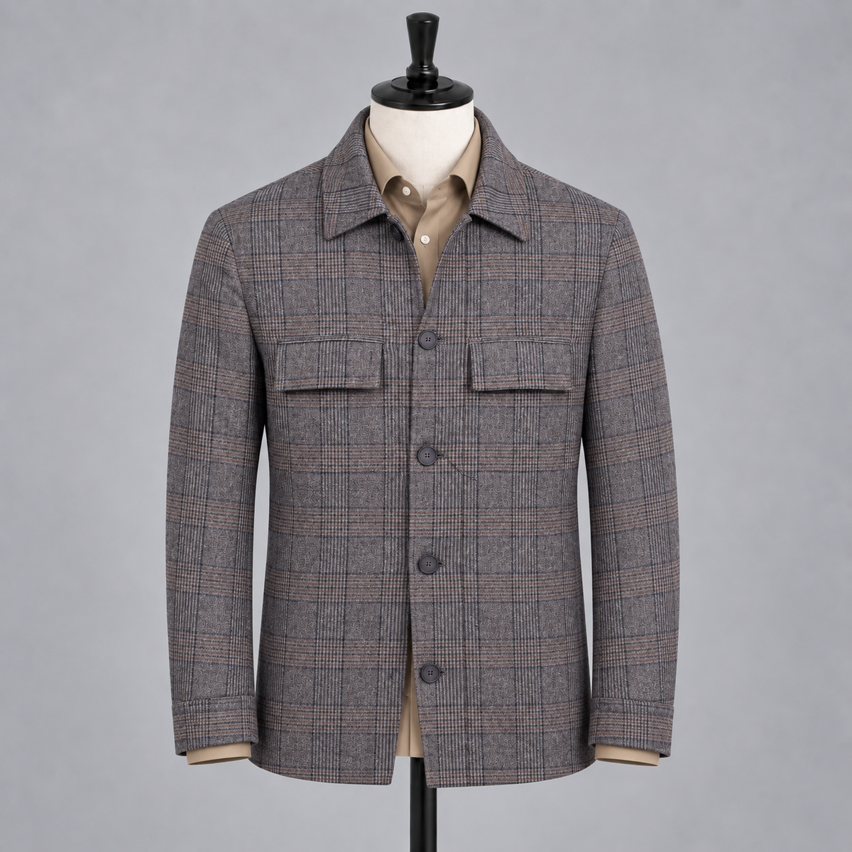Wool Jersey Shirt Jacket - Dark Brown
