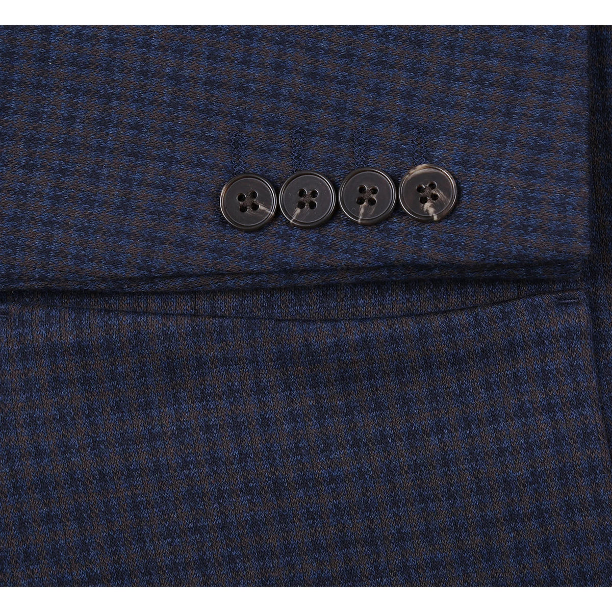 Riserva Solid Wool  Jacket - Brown and Navy