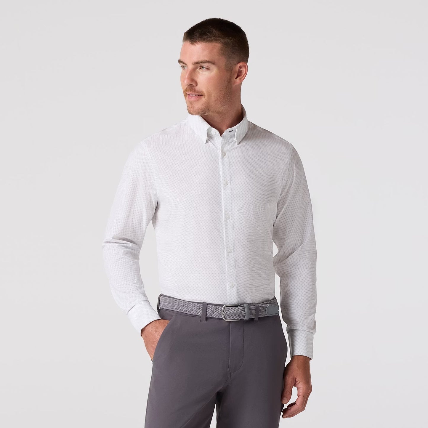 Leeward  Dress Shirt - Olive Micro Dot