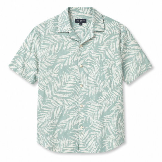 Sage Green Print Camp Collar