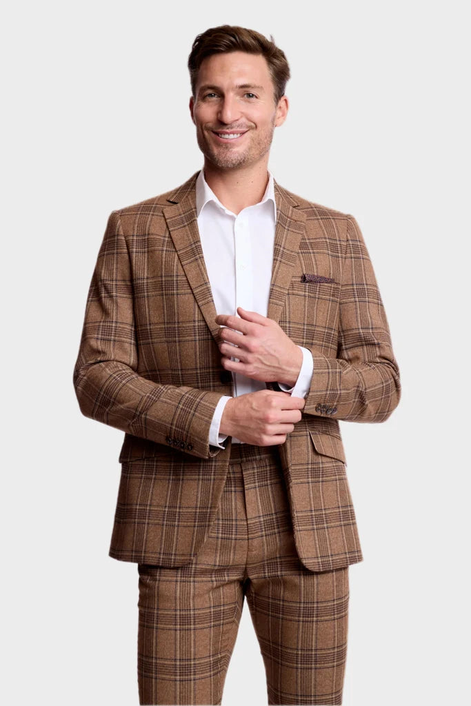 Dover Notch - Brown Tan Plaid