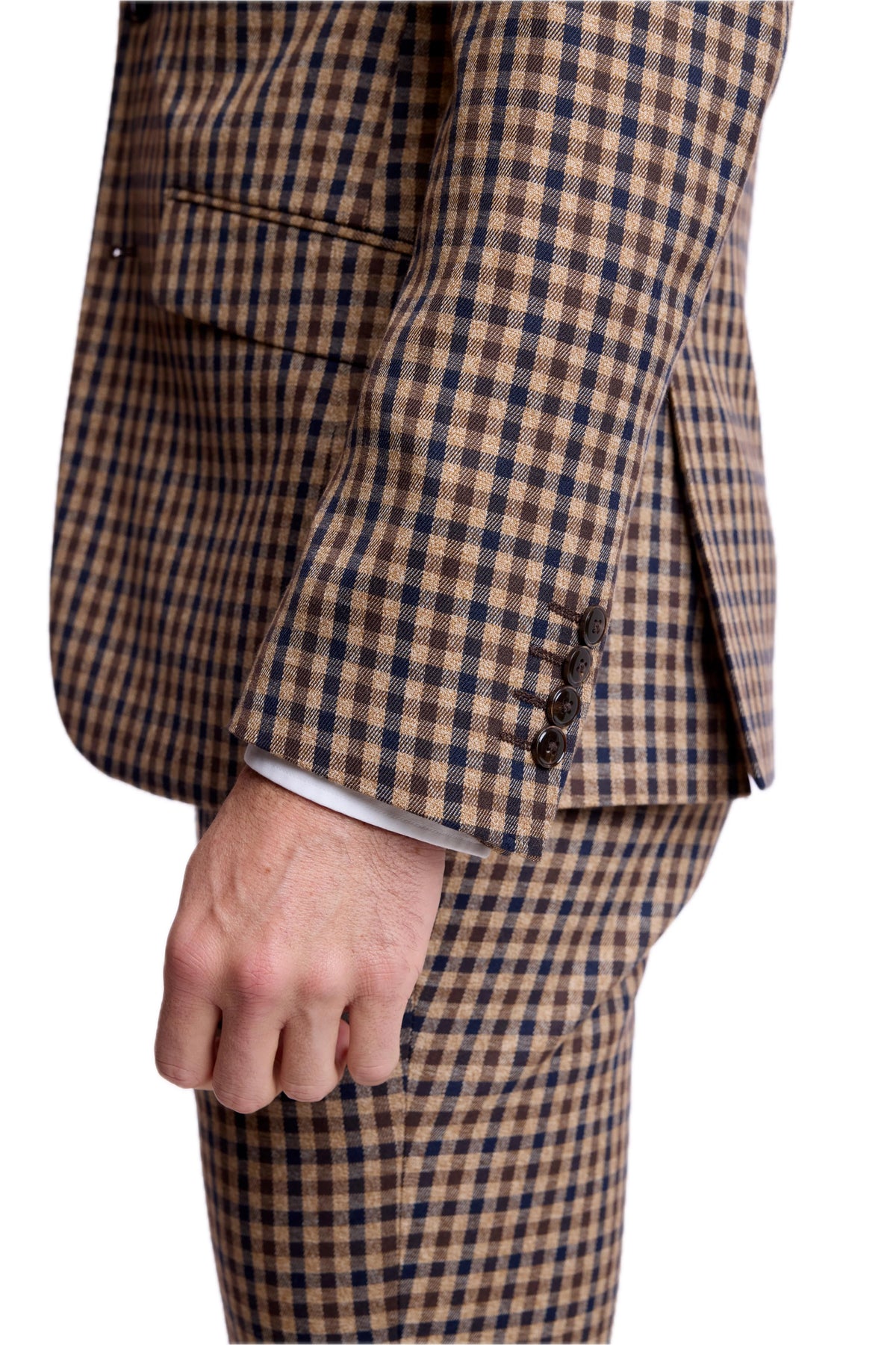 Dover Notch Jacket - Brown Navy Tan Gingham