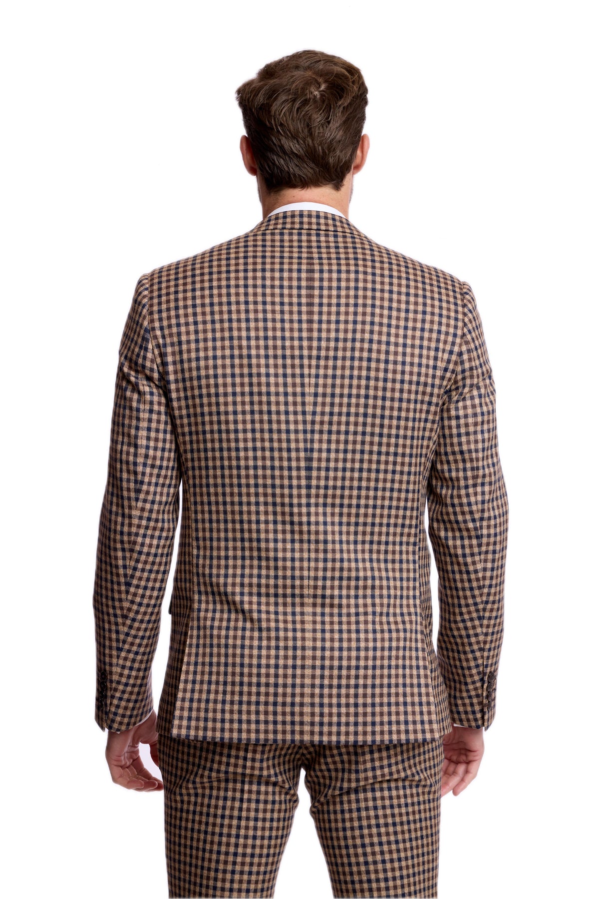 Dover Notch Jacket - Brown Navy Tan Gingham