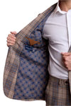 Dover Notch - Tan Navy Brown Check