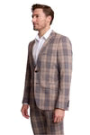 Dover Notch - Tan Navy Brown Check