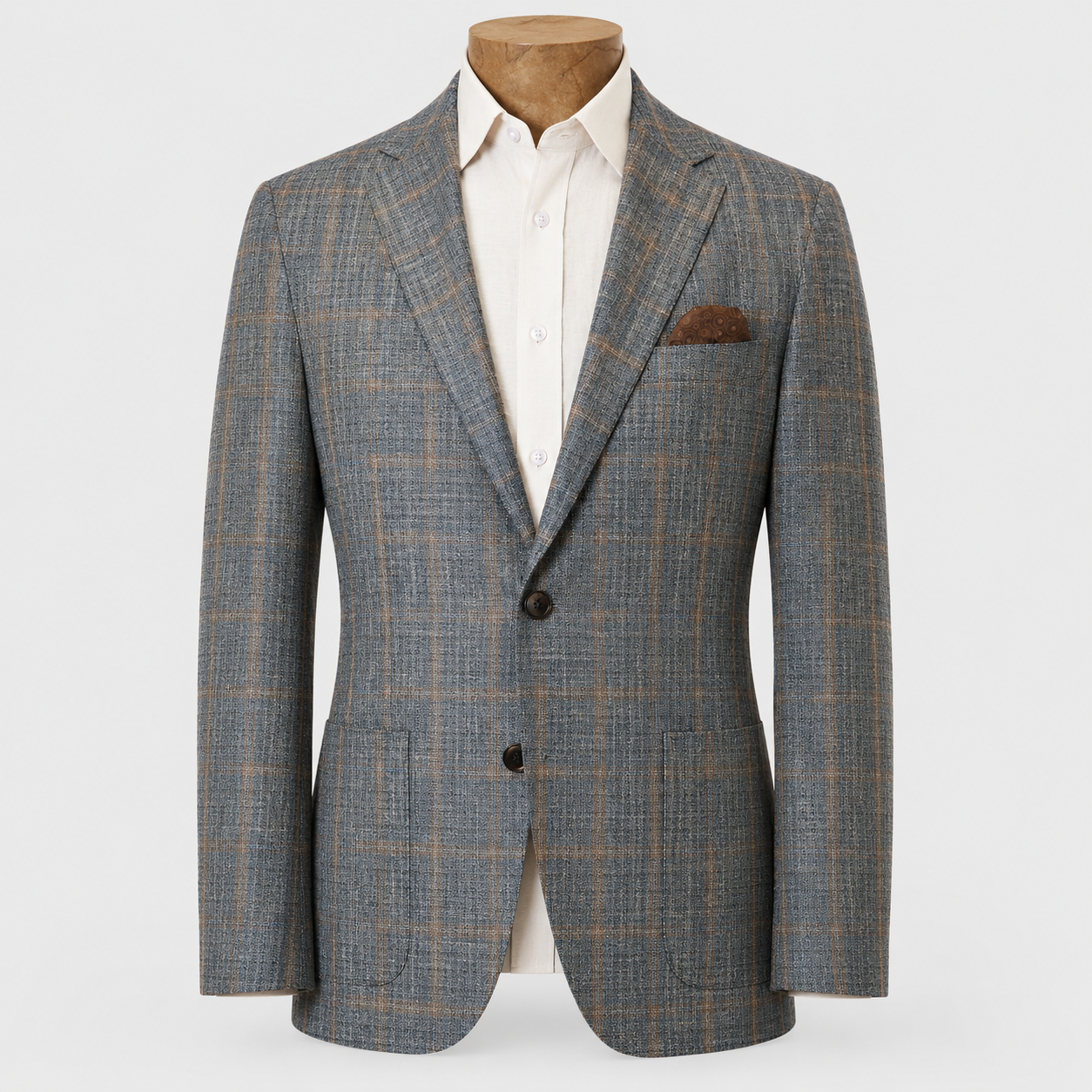 Grey & Brown Windowpane Sport Coat