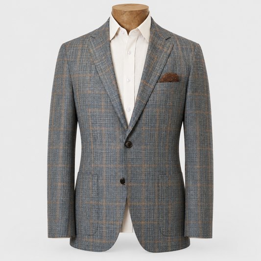 Grey & Brown Windowpane Sport Coat