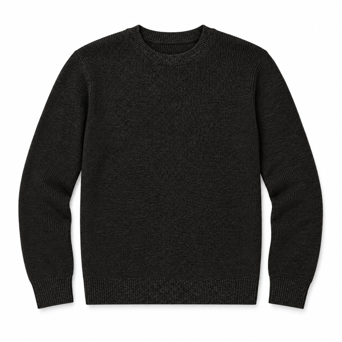 Long Sleeve Crew Neck Sweater - Olove  Black