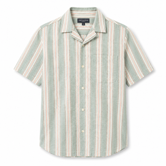 Green Stripe Camp Collar