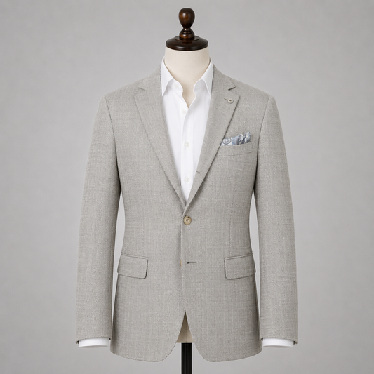 Beige Herringbone Sport Coat