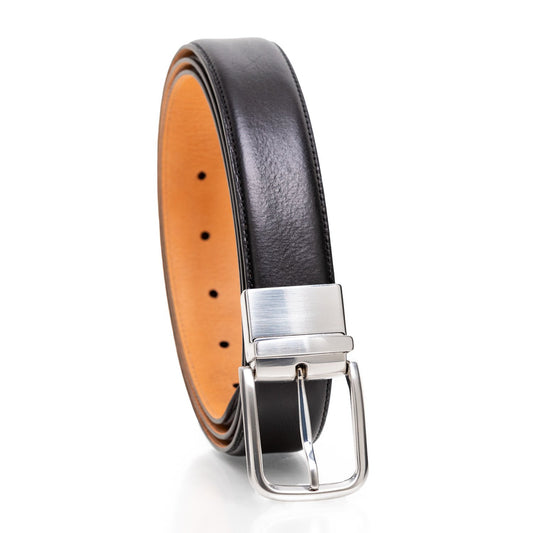 Genuine Leather Stretch Belt - Black