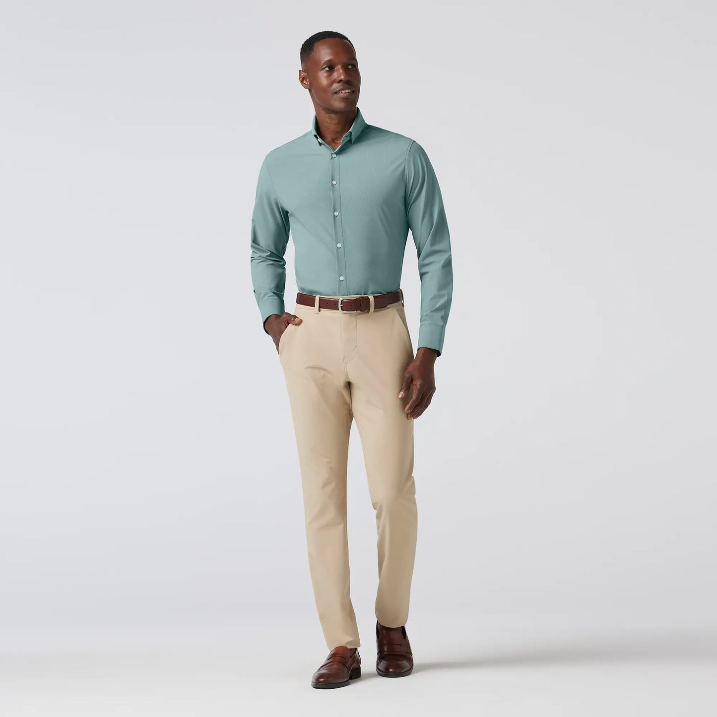 Leeward  Dress Shirt - Hunter Green Straton Check