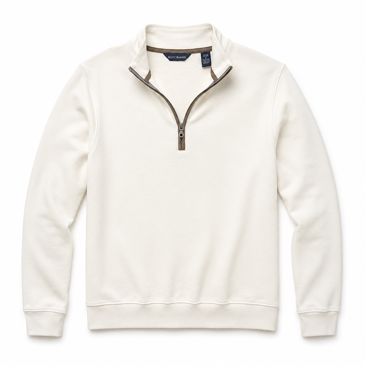 Fleece Quarter Zip Pullover - Winter White