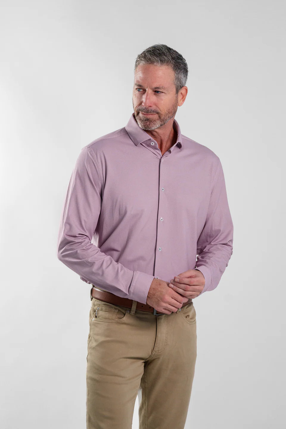 Apex Burgundy Birdseye Long Sleeve Shirt1