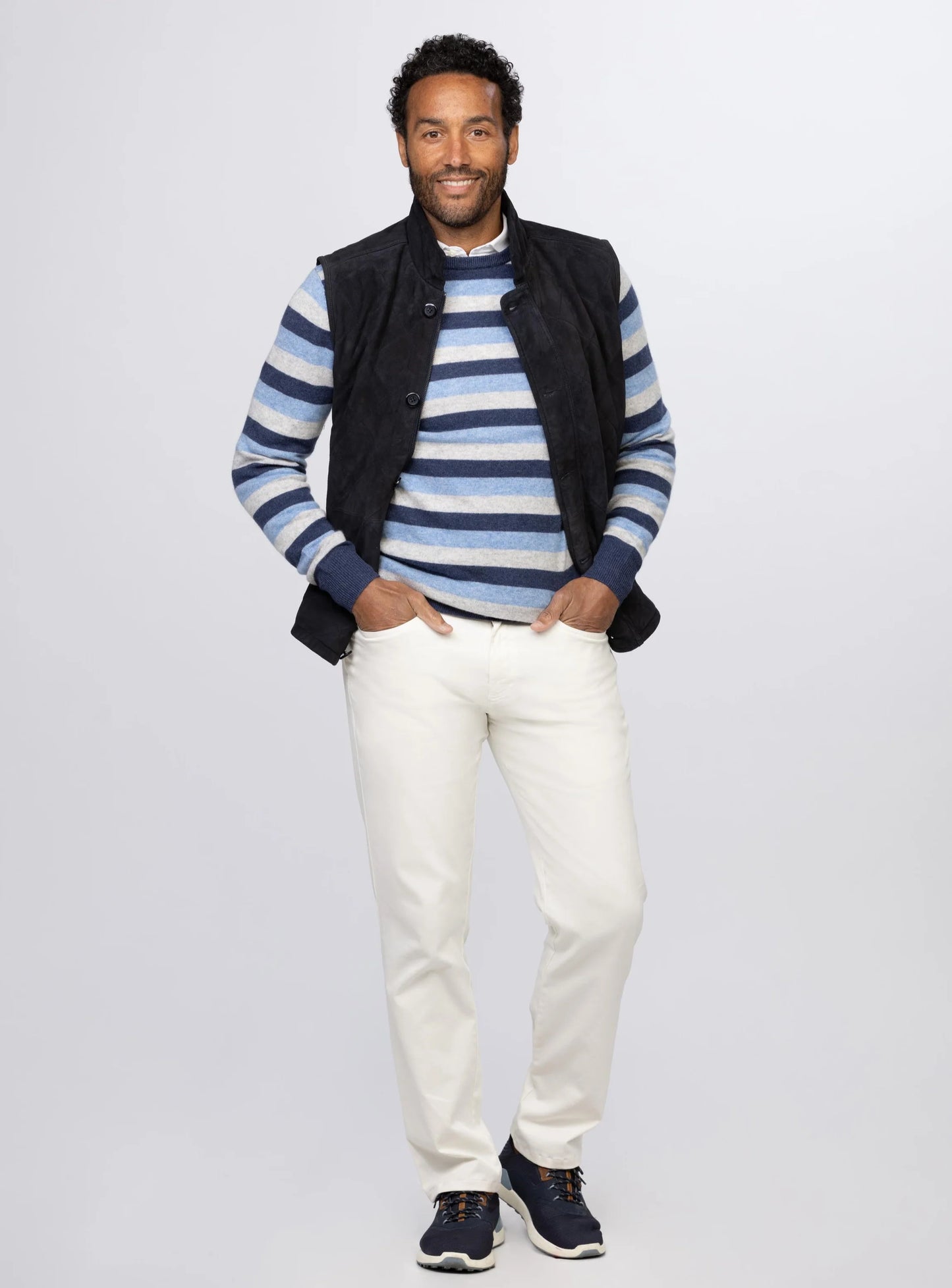 Bishop Stripe Cashmere Crewneck