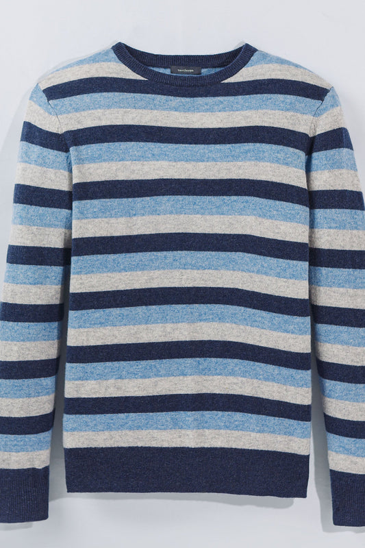 Bishop Stripe Cashmere Crewneck