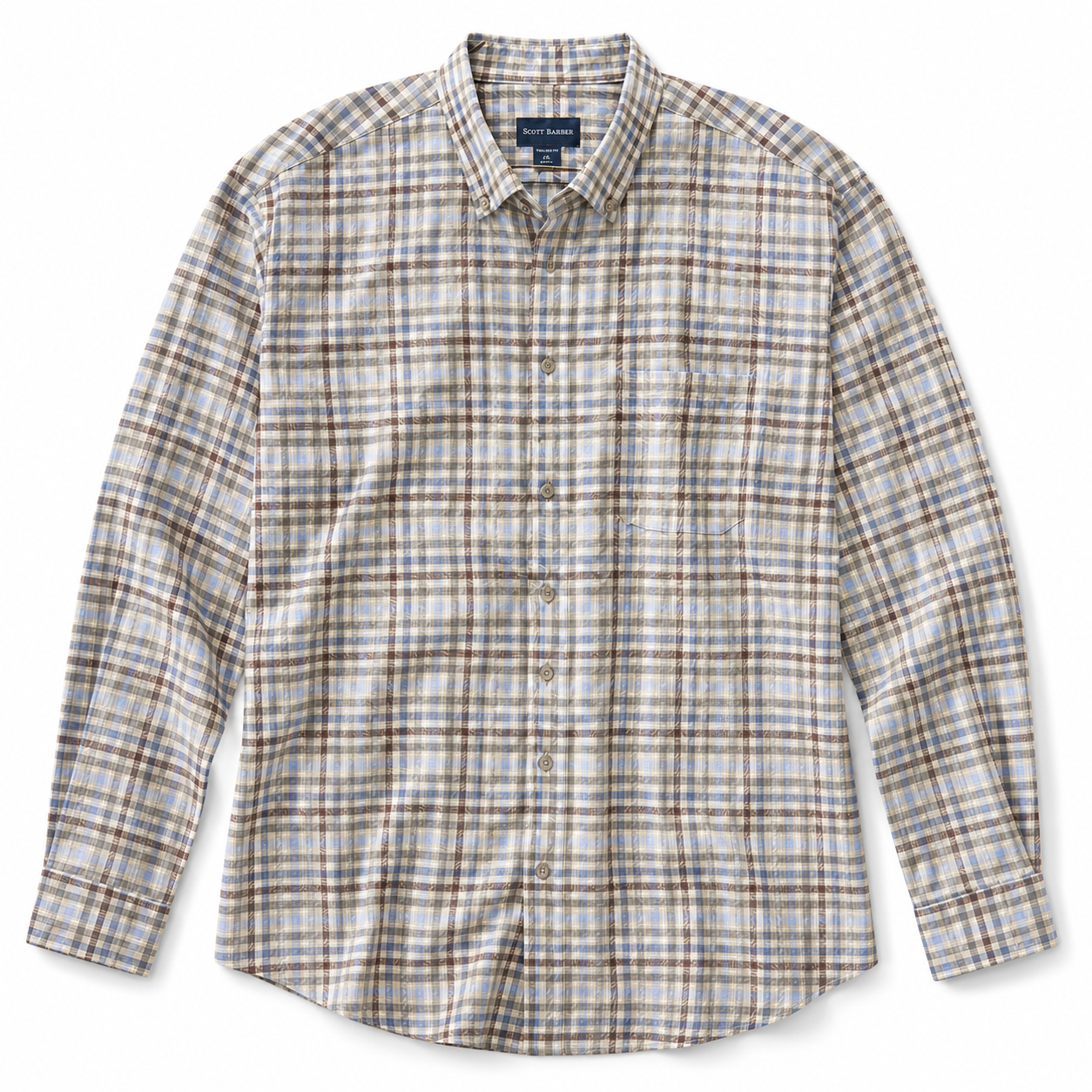 Brushed Twill Button Up Shirt - Grey Heather