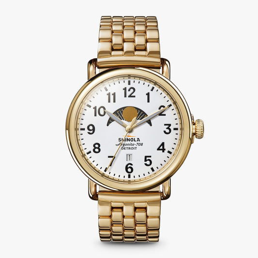The Runwell 41mm Moon Phase - Gold Bracelet