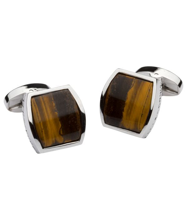 Curved Tiger Eye Cuff Link