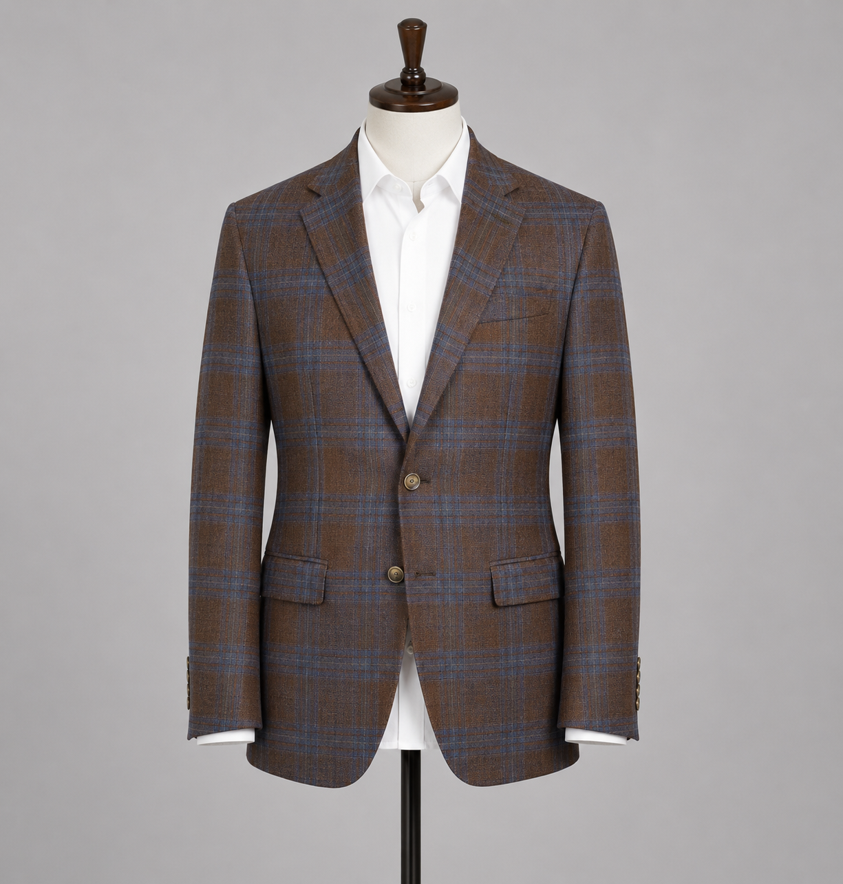 Barocci - Sport Coat Brown & Blue Plaid