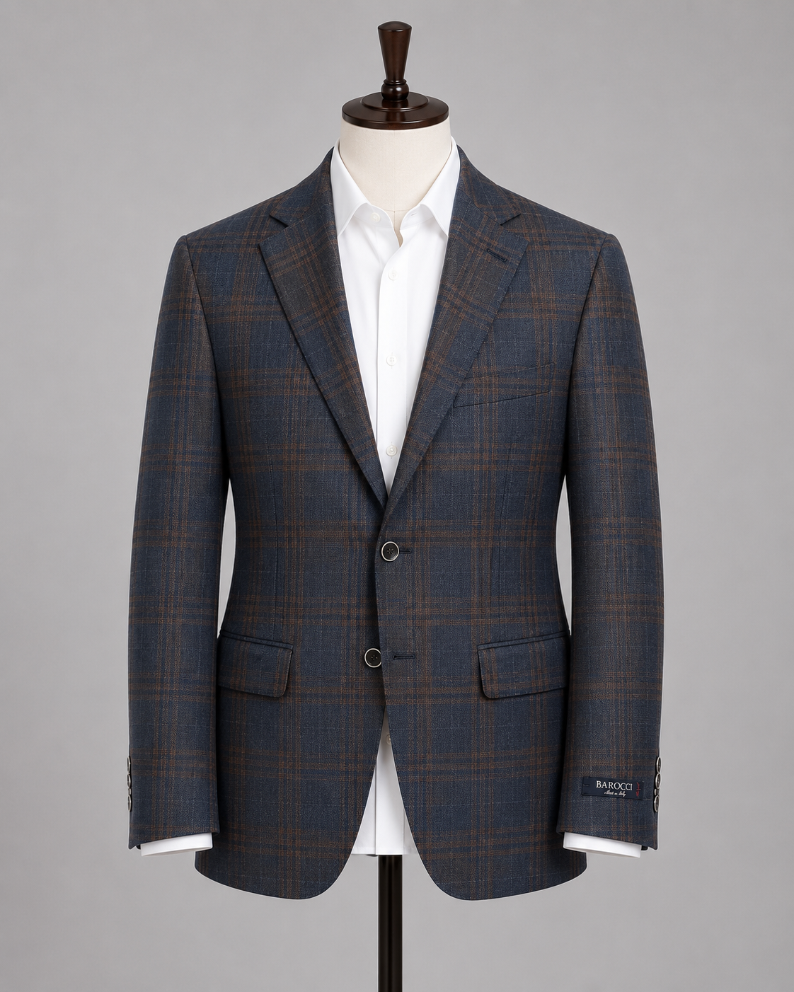 Barocci - Sport Coat Blue and Brown Plaid