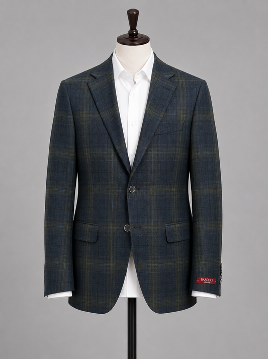 Barocci - Sport Coat Blue & Green Plaid