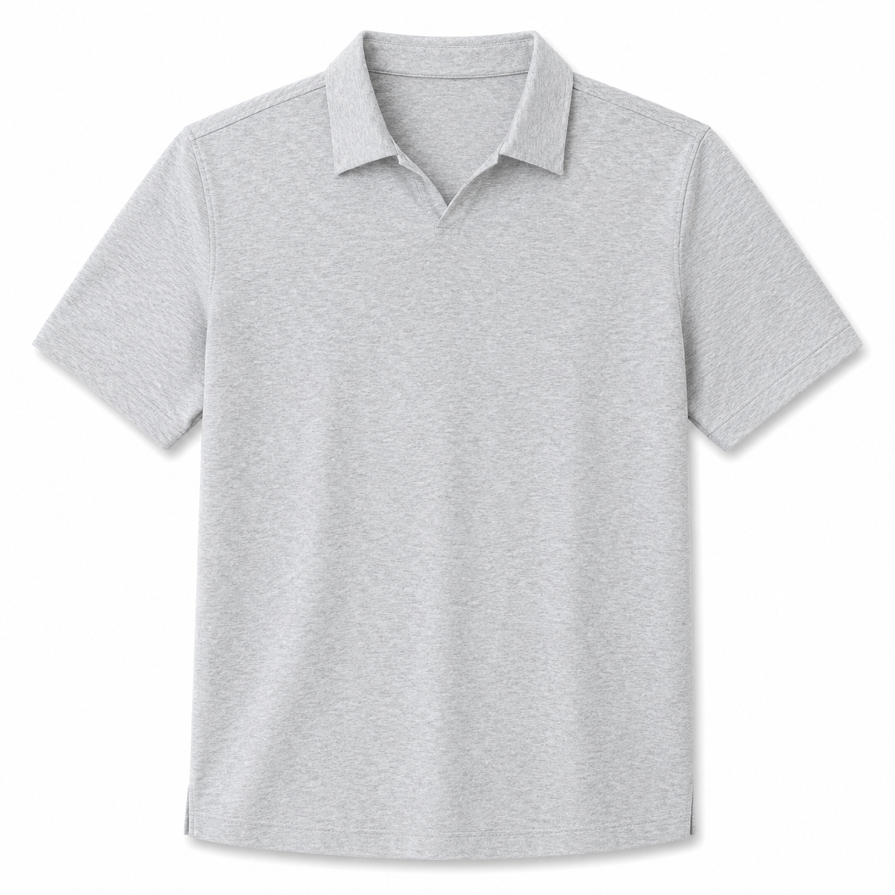 South Shore Open Collar Sweater Polo - Light Grey