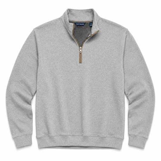 Fleece Quarter Zip Pullover - Grey Heather