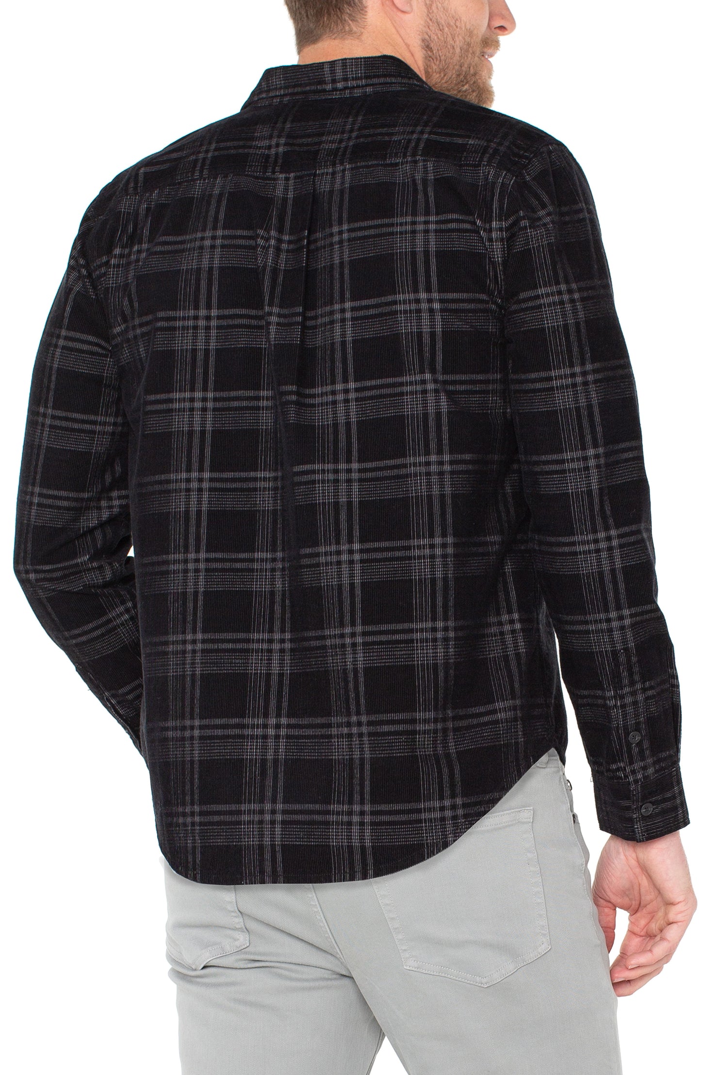 Double Pocket Button Up - Black/Grey