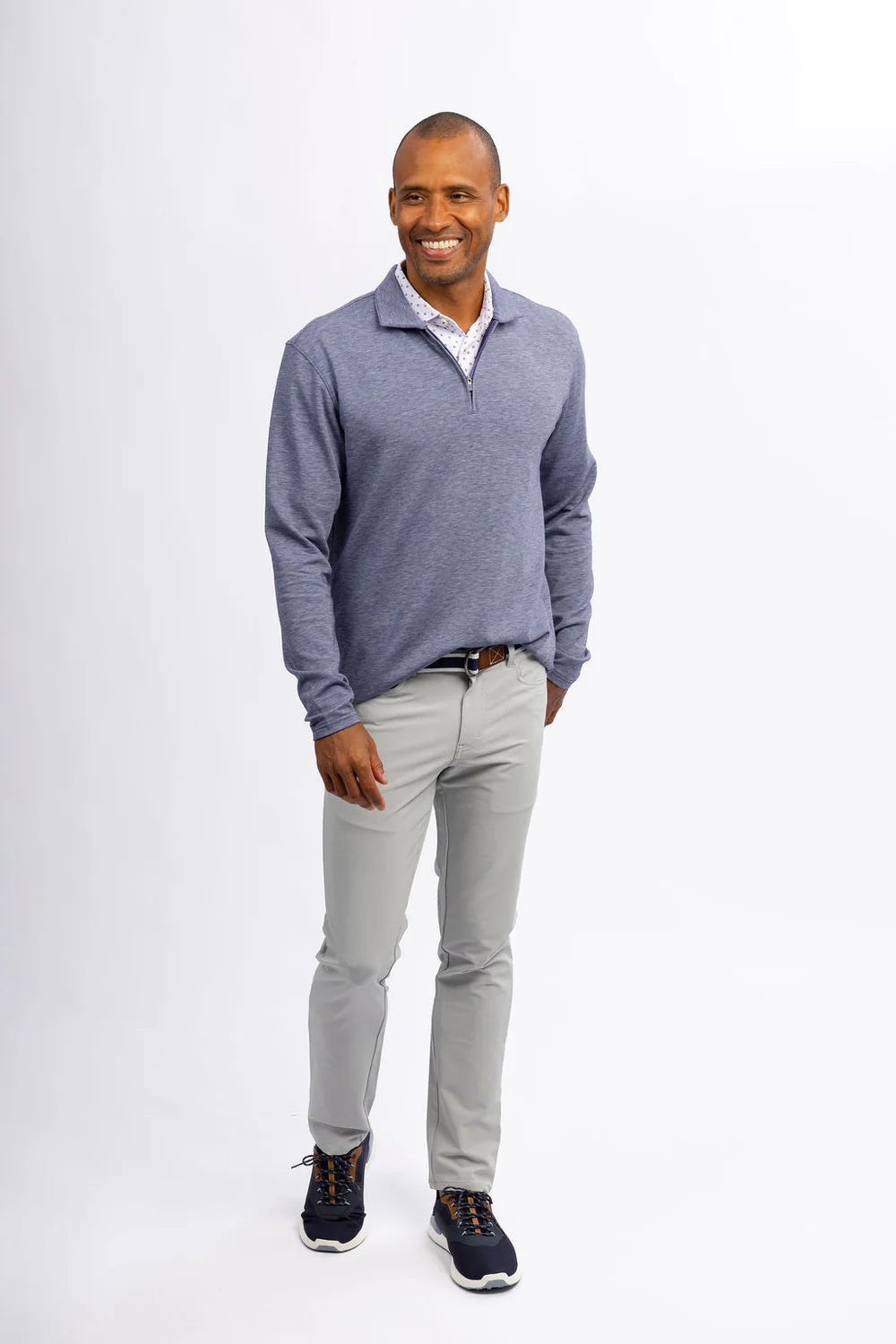 Stirling Sport Zip Polo - Admiral Heather