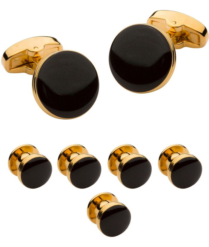 Cuff Link Set - Round Gold