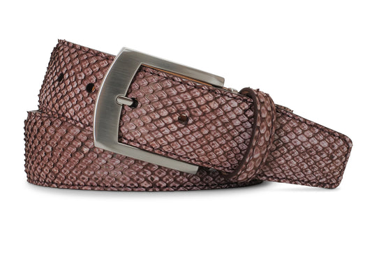 Brown Suede Python Belly Cut