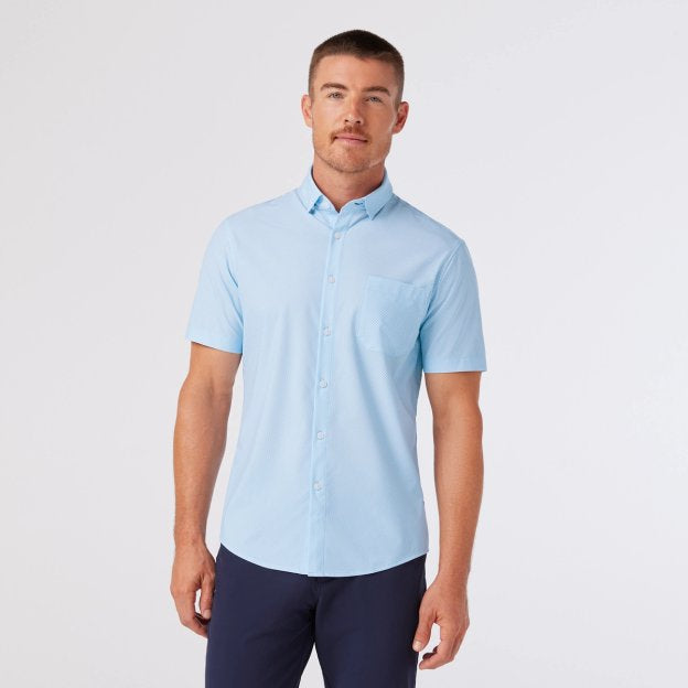 Leeward Short Sleeve - Light Blue Pressed Diamond