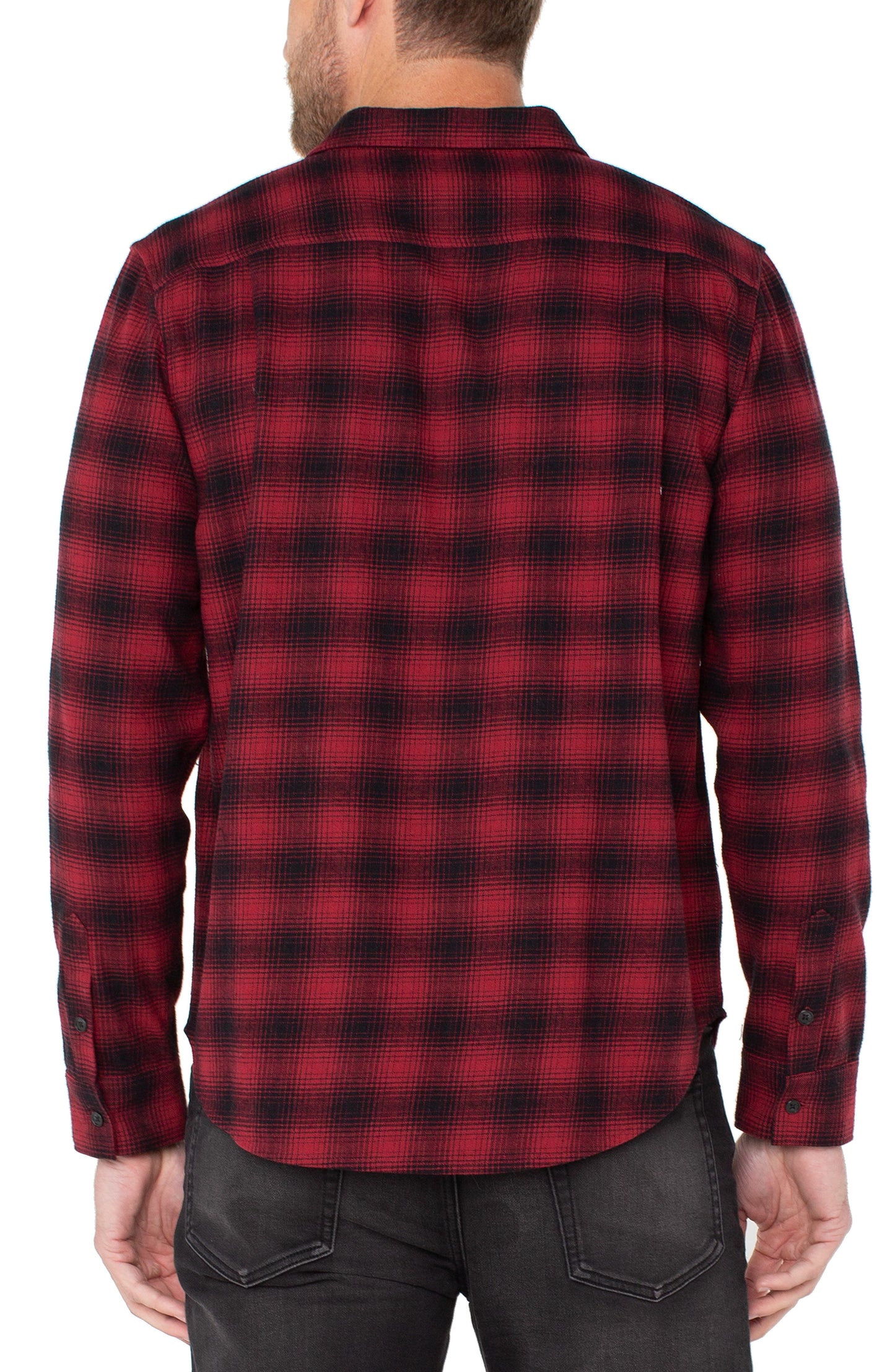 Double Pocket Button Up - Crimson Multi
